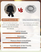 AWAYTR Silk Bonnet for Sleeping Women 100% Mulberry Silk Bonnet with Band 2 Layer Reversible Hair Bonnet Sleeping Hair Wrap (Leopard/Black)