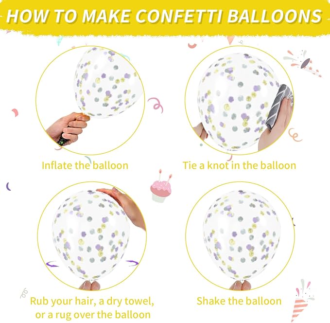 Hawaiian Balloons, Tropical Balloons Green Pink White Yellow Balloon Confetti - Image 7