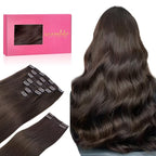 WENNALIFE Clip in Hair Extensions Real Human Hair, 20 Inch 150g 9pcs Human Hair Extensions Clip In Human Hair, Light Dark Brown Hair Extensions Clip In Real Hair Coloured Remy Human Hair Extensions