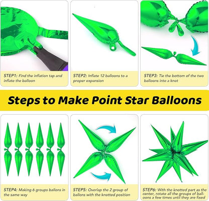72 PCS Red and Green Star Balloons, Big 26 Inch Christmas Star Foil Balloons - Image 6