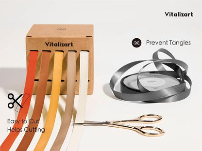 Vitalizart Terracotta Ribbons for Crafts 3/8" x 50Yds Double-Faced Satin | - Image 4