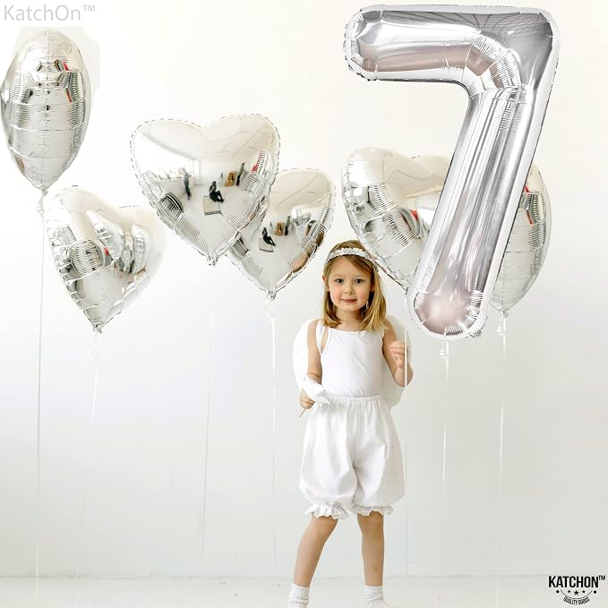 KatchOn, Giant Silver Number 7 Balloon - Image 6