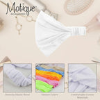 Motique Accessories White Wide Cotton Head Band Solid Boho Yoga Style Soft Hairband