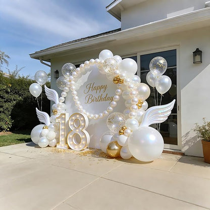 Pearl White Linking Balloons, Tails Balloon - Image 6