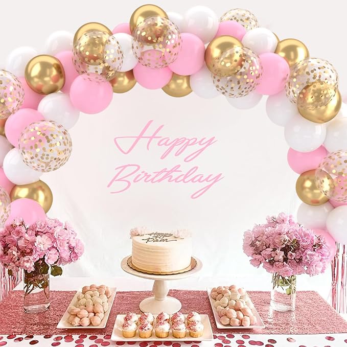 Patimate Pink Gold Confetti Balloons Set - Image 5