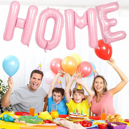 Pink HOME Balloons 40 Inch, Large HOME Letter Banner - Image 8