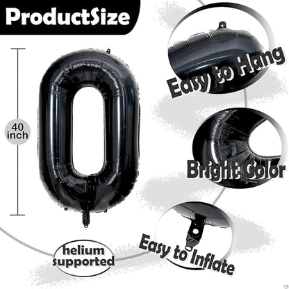 40 inch Large Black 58 Balloon Number - Image 3