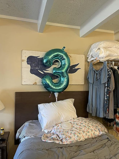 2 Balloon Numbers 40Inch Blue Green Party Decorations - Image 5
