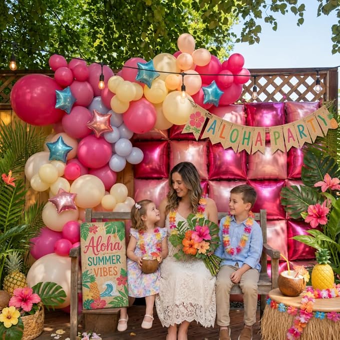 HILAVO Hot Pink Square Balloons Wall - Image 2