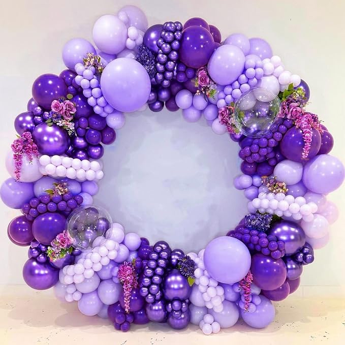 Awenztech 122pcs Dark Purple Balloons, 18 12 10 5 inch Purple Balloons - Image 8