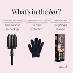 Mermade PRO Hair Waver 1.25" - 3 Barrel Curling Iron 1 1/4 Inch, Ceramic Barrel Waver for Thick, Thin, Long, or Short Hair - 1.25", Black