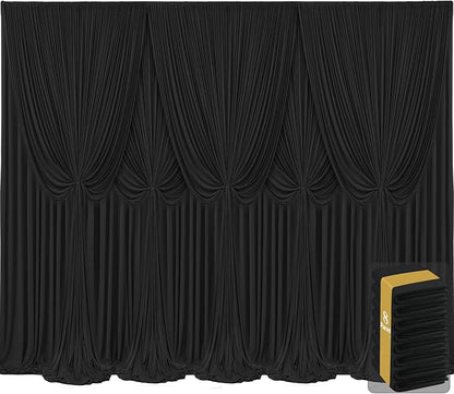 8 Panels Black Backdrop Curtains by Tao-GePartyDecorations