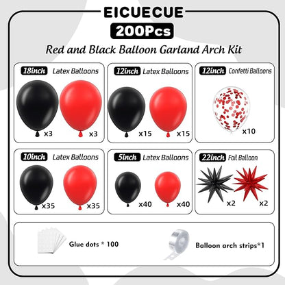 Red and Black Balloons Garland Arch Kit - Image 2