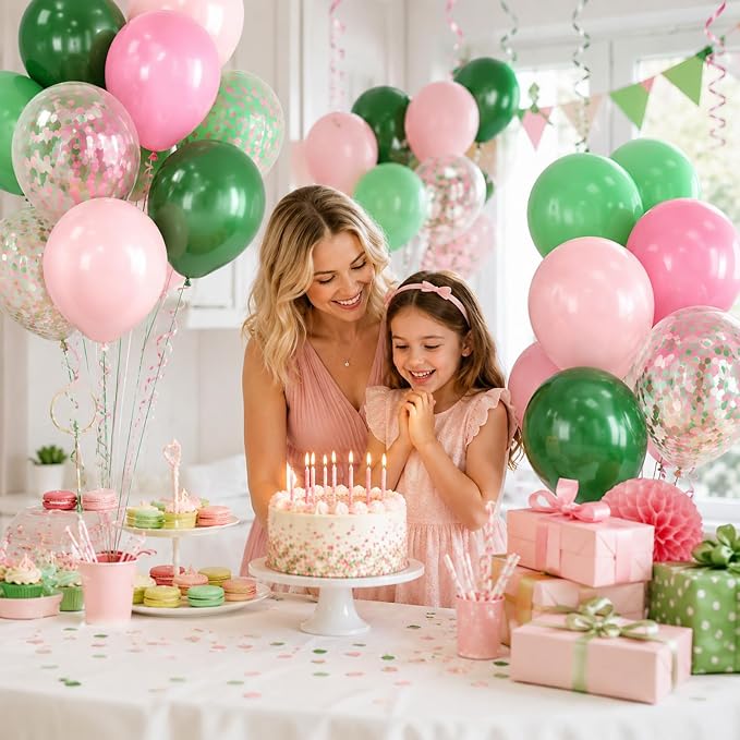 Pink and Green Balloons, for Girls Birthday Baby Shower Wedding Spring and - Image 6