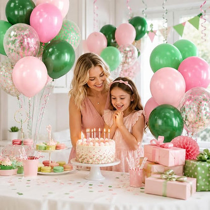 Pink and Green Balloons, for Girls Birthday Baby Shower Wedding Spring and - Image 6