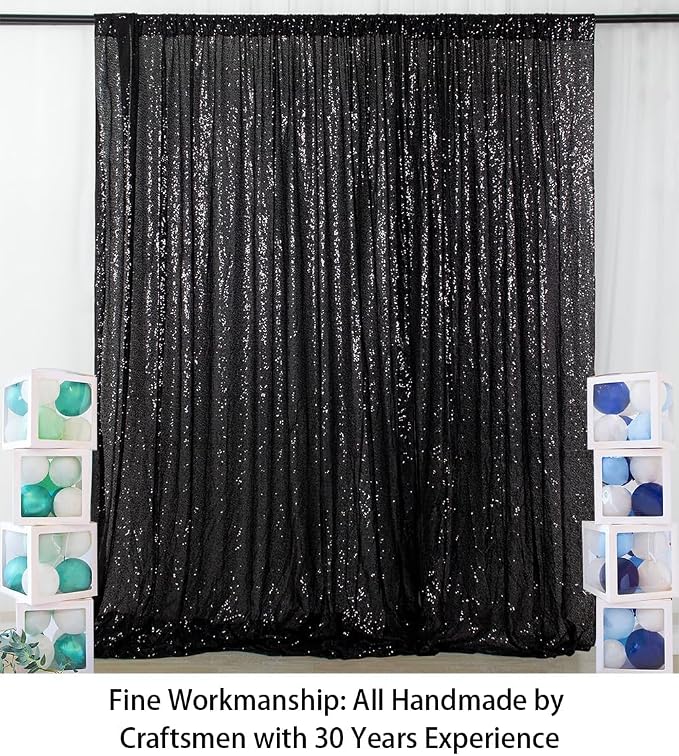 ShinyBeauty PHOTOBOOTH Background Best Choice-4FTx7FT-Black-Sequin backdrops - Image 3