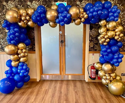 Navy Blue and Gold Balloons Garland Arch Kit - Image 5