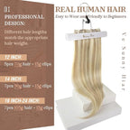 Ve Sunny Clip in Hair Extensions Human Hair Dark Blonde Highlights Golden Blonde Hair Extensions Full Head Real Hair Extensions Clip in Human Hair Natural Straight 7pcs 22 inch 120g