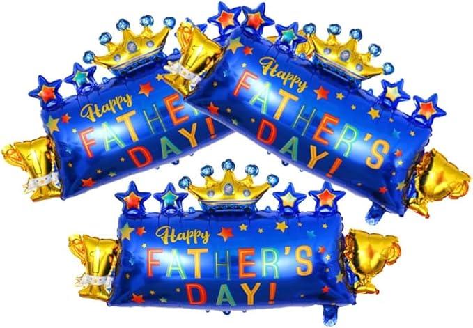 Fathers Trophy Balloons Fathers Foil Balloon Happy Father's Day Balloon Crown by HADCKJA