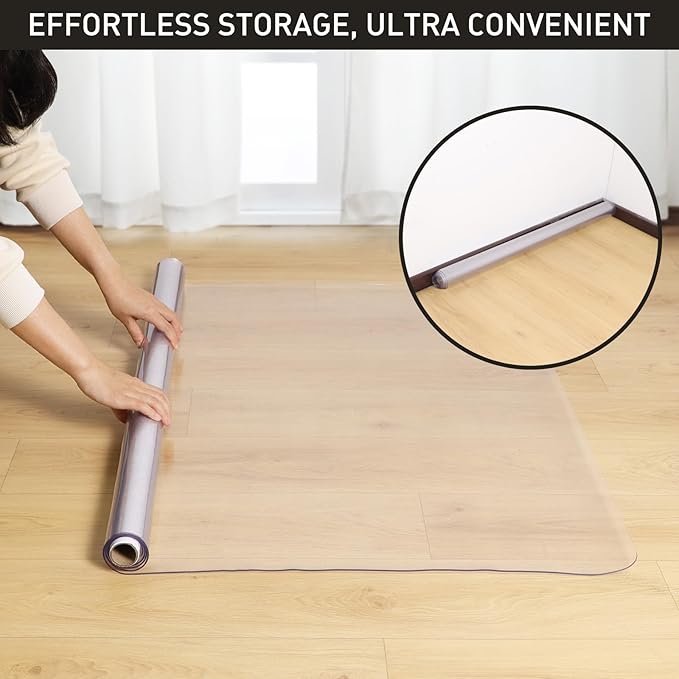 3'x10' Vinyl Runner Rug for Hallway, Clear Waterproof Kitchen Mat for Floor, Non-Slip Plastic Floor Mat for Entryway, Easy Clean Durable Area Mat for Bedroom, Laundry Room