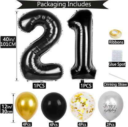 21st Birthday Decorations for Him, 40 inch 21 Balloon Numbers - Image 2