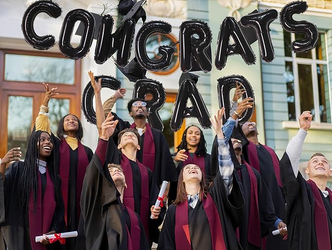 16 Inch Black Congrats Grad Banner Balloons, Graduation Decorations 2026 - Image 5