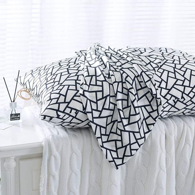 SLPBABY Silk Pillowcase for Hair and Skin with Hidden Zipper Print (Standard(20''x26''), Pattern25)