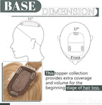 SEGO Hair Toppers for Women Real Human Hair with Thinning Hair, Toppers Hair Pieces Clip in Toppers Straight Hair Pieces with Front Bangs 150% Density Silk Base -6 Inch #27 Dark Blonde