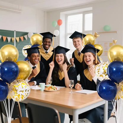 4 Sets Navy Blue Gold Balloons Stand - Image 2