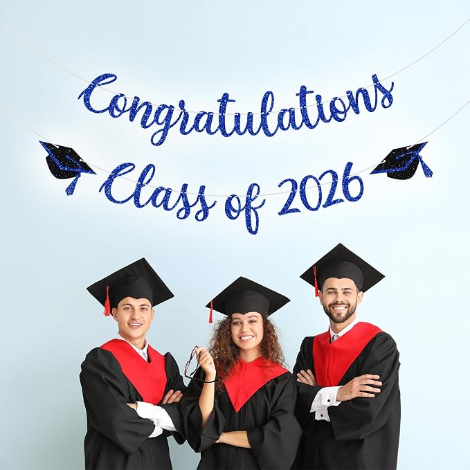 Congratulations Class of 2026 Banner, Congrats Grad Party Decor, 2026 - Image 6
