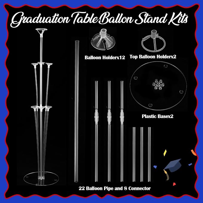 Jenaai Red and Blue 27 Pcs 2026 Graduation Balloon Centerpiece - Image 3