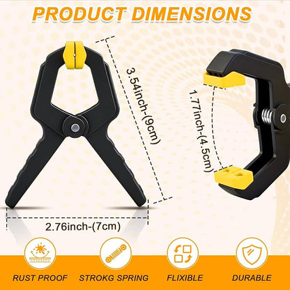 10 Pack Spring Clamps, Heavy Duty Plastic Woodworking Clamps & Multi-Use - Image 2