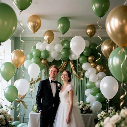 18 Inch Sage Green Balloons 12 Pack Big Balloons Thick Latex Green Party Balloon - Image 4