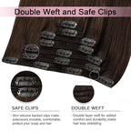Pro2.0 Remy Clip in Extensions Real Human Hair Color #4 Chocolate Brown Remy Clip in Hair Extensions Real Human Hair 18inch 120g Thick 7pcs Seamless Double Weft for Women（#4-18inch）