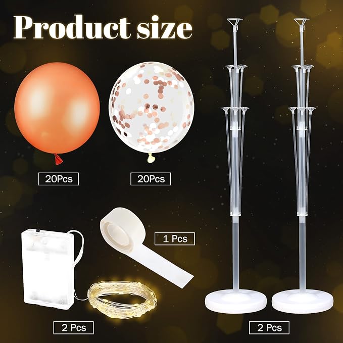 Wettarn 2 Sets Floor Balloon Column Stand Kit - Image 3