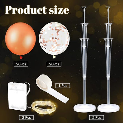 Wettarn 2 Sets Floor Balloon Column Stand Kit - Image 3