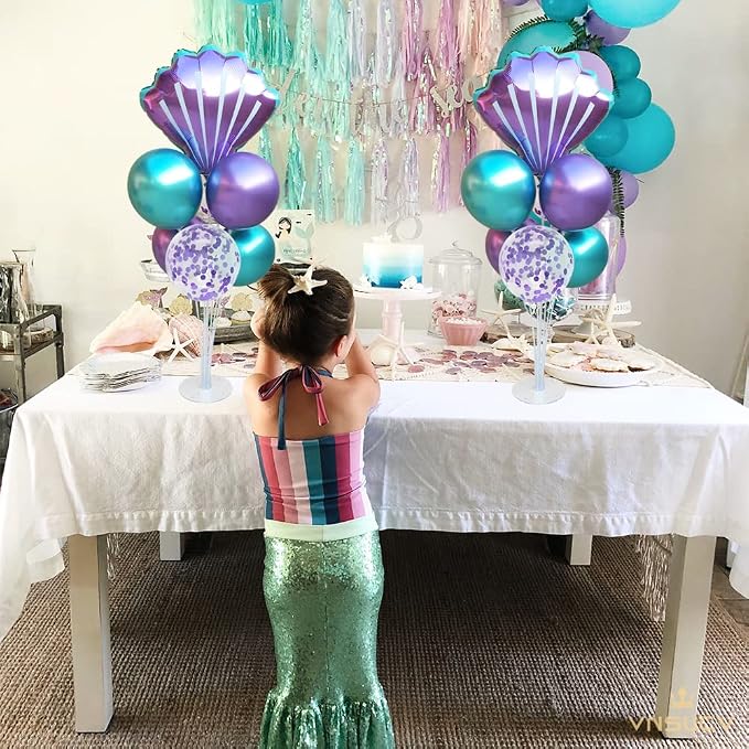 Mermaid Table Centerpiece Balloons Stand Kit 2 Sets - Image 7