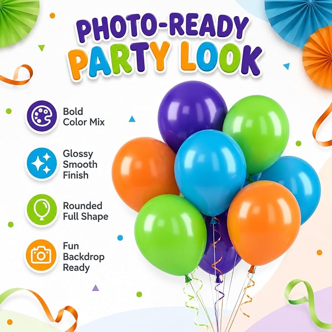 Blue Green Orange Balloons - Image 3