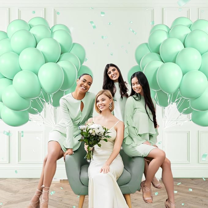Mint Green Balloons 12inch, Mint Latex 50pcs Party Balloons | Wedding, Baby - Image 4