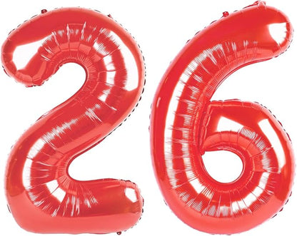 26 Balloon - Red Birthday Number Balloons, 40 Inch Decorations Men Women | Red by ALPHADELTAPI