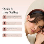 Kitsch Velvet & Satin Headbands for Women - Non Slip, Soft and Lightweight - Stylish Headbands for Girls with Chic Neutral Shades | Ideal Gifts for Women - Black & Chocolate, 2pc Set