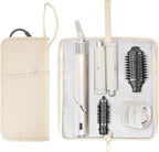 SITHON Hot Iron Holder & Mat, Heat Resistant Hair Tools Travel Bag Portable Hot Tools Organizer Cover Pouch for Curling Irons, Flat Irons, Hair Straightener and Styling Tools (Bag Only) (Beige)