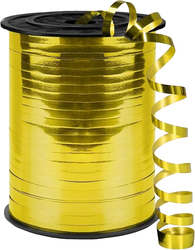 500 Yards Curling Ribbon, 1/5 Inch Shiny Gold Ribbon, Balloon String, Party by Unknown