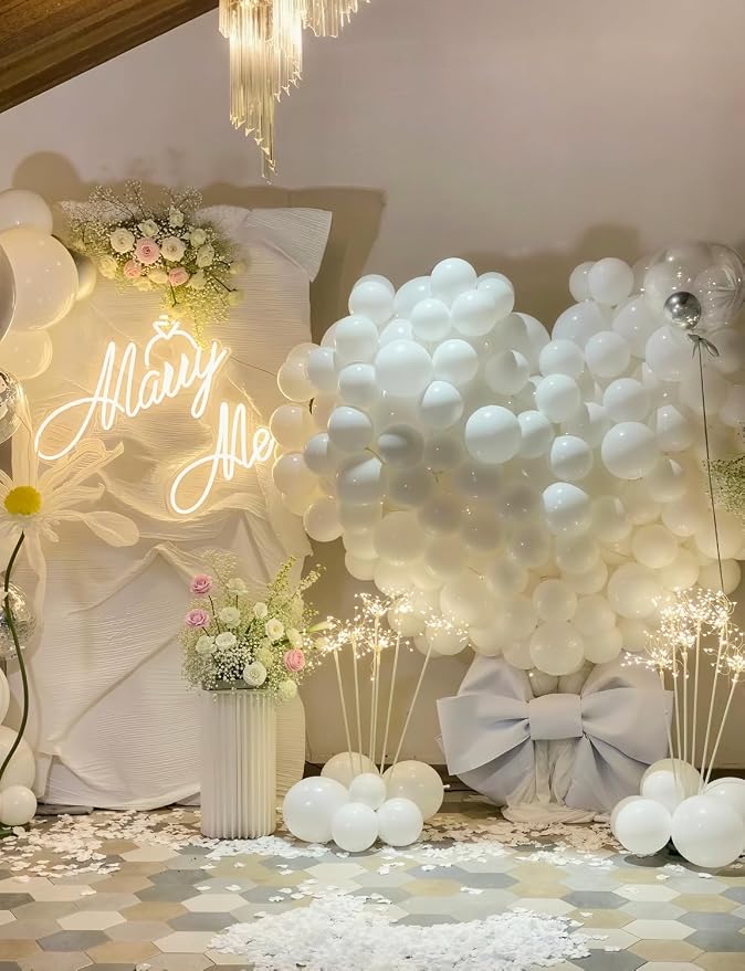 White Balloons, 12 Inch White Latex Balloon - Image 8