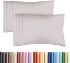 King Pillow Cases Set of 2 - Ultra Soft Hotel Quality Pillowcase Covers - Comfy, Cozy & Wrinkle Free - Shrinkage, Stain & Fade Resistant - Machine Washable Pillow Protectors - 2 Piece Set - Light Grey