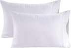 Lane Linen 100% Organic Cotton Pillow Cases Queen Size Set of 2 (20"x30") - Cotton Pillowcases Queen Size - Soft White Pillow Cases Set of 2 - Queen White Pillow Case Pack of 2 - White