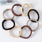 8 Set 100% Pure Mulberry Silk Hair-Friendly + Luxurious Elastic Skinny Scrunchies Travel Pouch Everyday Hair Ties Elastics Hair Care Ponytail Holder No Damage