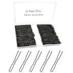 330 Count U Shaped Hair Pins for Buns, YINGFENG 2.4 inch Bun Pins Black Hair Pins for Women Girls with Storage Box, Hair Accessories for All Hair Types