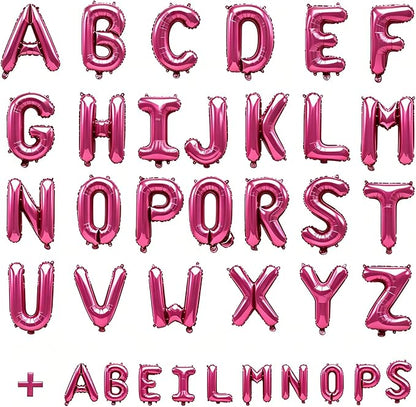36 Pcs Hot Pink Letter Balloons, Custom A-Z Set - Image 2