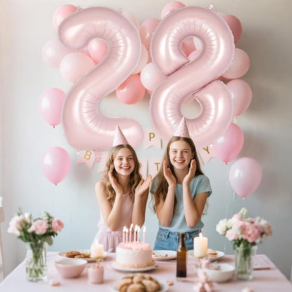 Light Pink Number 8 Balloon, 40 Inch Giant Mylar Number Balloons, Large Foil - Image 6
